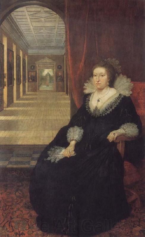Mytens, Daniel the Elder Alathea Talbot Countess of Arundel,sitting before the picture gallery at Arundel House Norge oil painting art